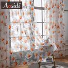 Цветочные тюлевые занавески для гостиной, спальни, окна, вуаль, сплошные шторы для кухни, детской комнаты, занавески для двери