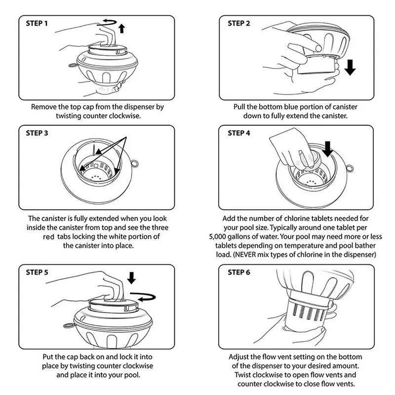 Pool Chemical Dispenser Chlorine 1.5in Bromine Holder For Swimming | Дом и сад