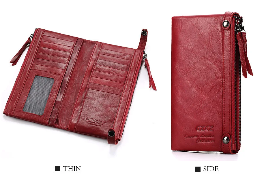 Голова из натуральной кожи, Женский кошелек, длинный участок, две молнии, коровья кожа, Женская позиция Doka, европейские кошельки для женщин