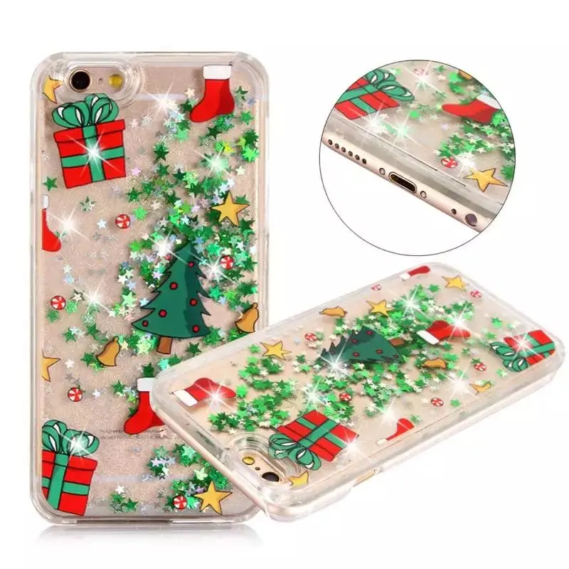Quicksand Silicone Case Christmas Gift For iPhone 11 Pro Xs Max XR X 5 6 s 6s 7 8 Plus 5s SE 7Plus 8Plus Hard PC Soft TPU Cover |
