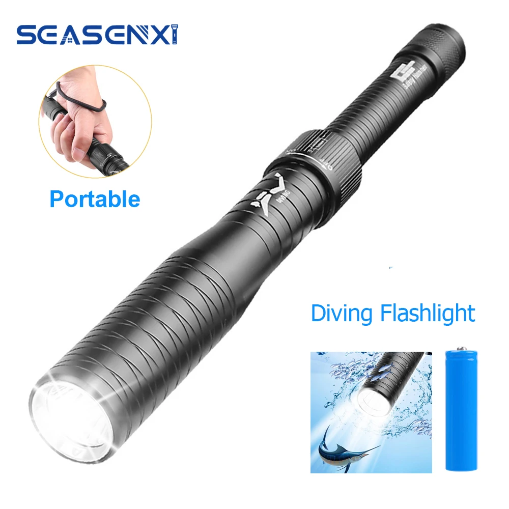 SEASENXI светодиодный фонарь с безопасным молотком T6 лампа бусинами яркий IPX8 супер