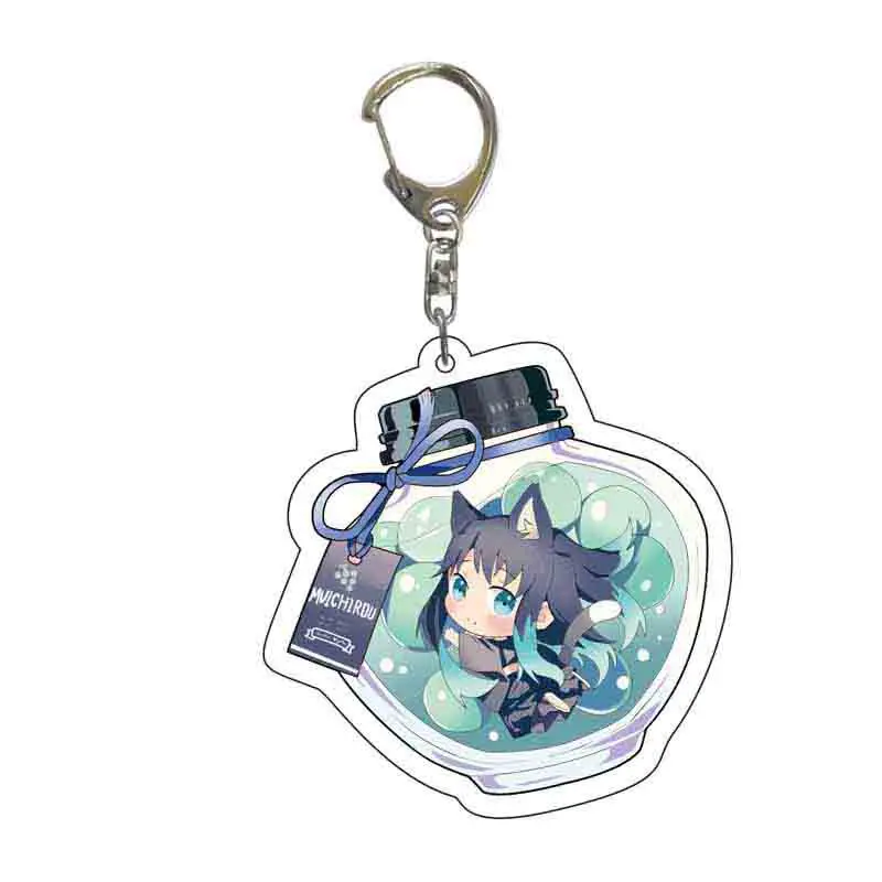 

New Cute Brinco Blade Of Ghost KeyChains Kamado Tanjirou Pompom Yaiba Keyrings Anime Demon Slayer Key Chains Pendant Accessories