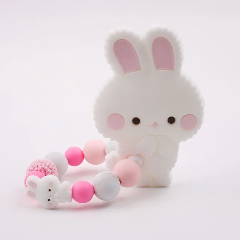 Прекрасный силиконовый погремушка-грызунок Грызунок кролик силиконовые бусины