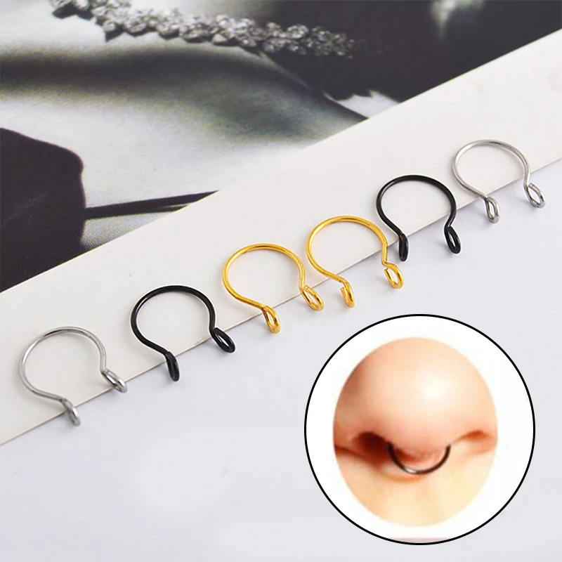 Модный поддельный зажим для перегородки не пирсинг завитки женщин тела обруч