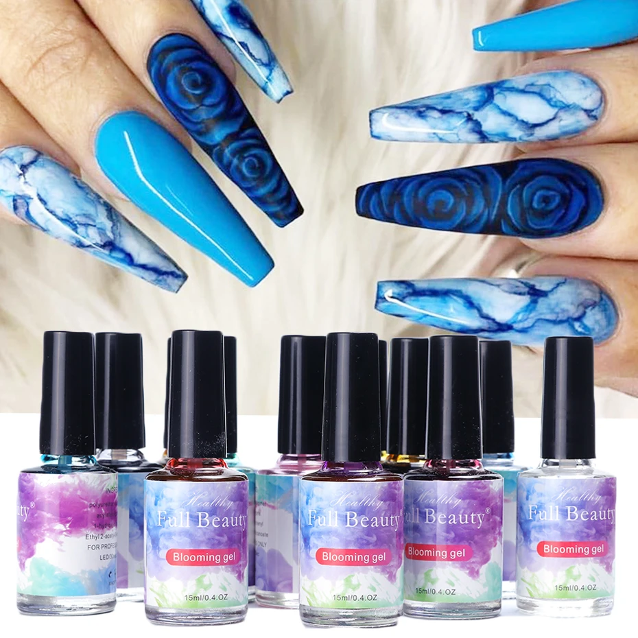 Гель лак для ногтей с акварельными чернилами и эффектом дыма|Гель ногтей| |