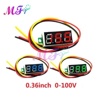 0 36 inch 0 36 digital voltmeter red green blue dc 0v 100v three lines 3 digit voltage panel meter with adjustable resistance