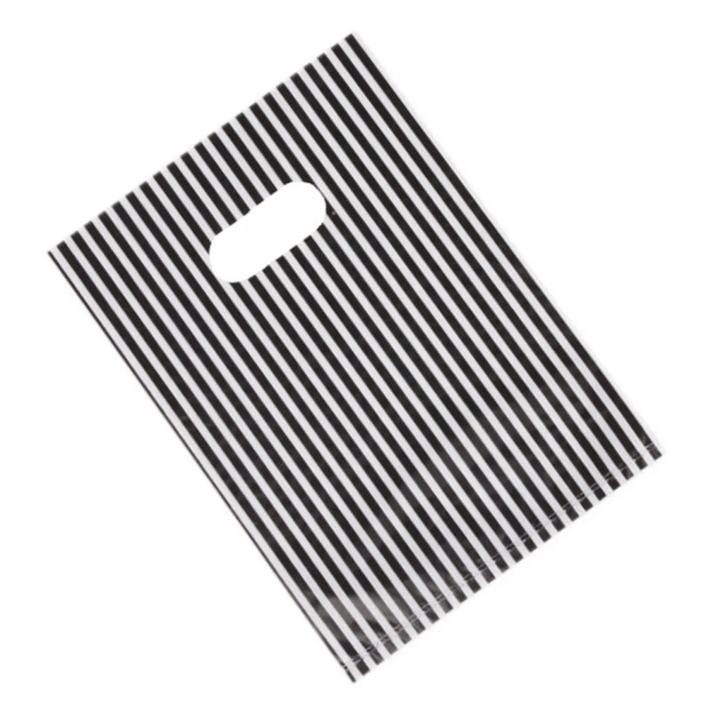 100 шт пластиковая черно-белая полосатая дизайнерская сумка-тоут с принтом зебры