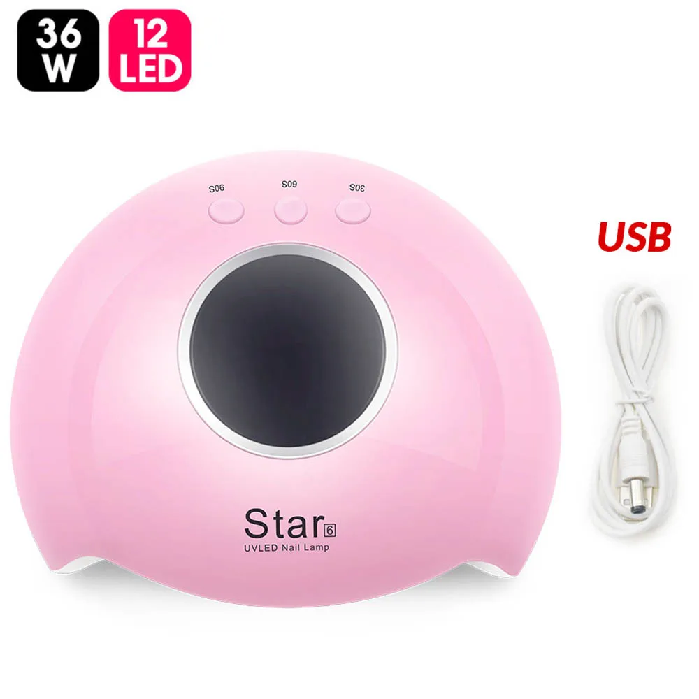 72W Nail Dryer For Nail LED UV Lamp 36W MINI USB Lamp For Manicure LCD Display Drying All Gels Nail Polish Nail Art Tools - Цвет: Star6