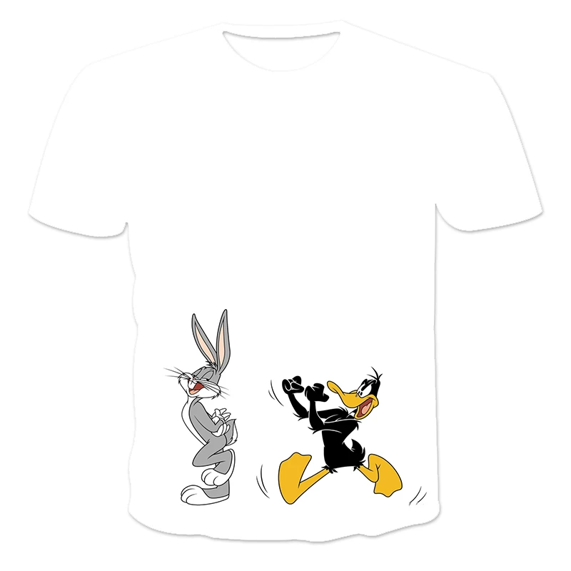 

Rabbit Spring/Summer 2021 New Boys And Girls 3D Pattern Short Sleeve T-Shirt O-Neck Teen Myna Hip Hop Cartoon Dongman 4T-14T