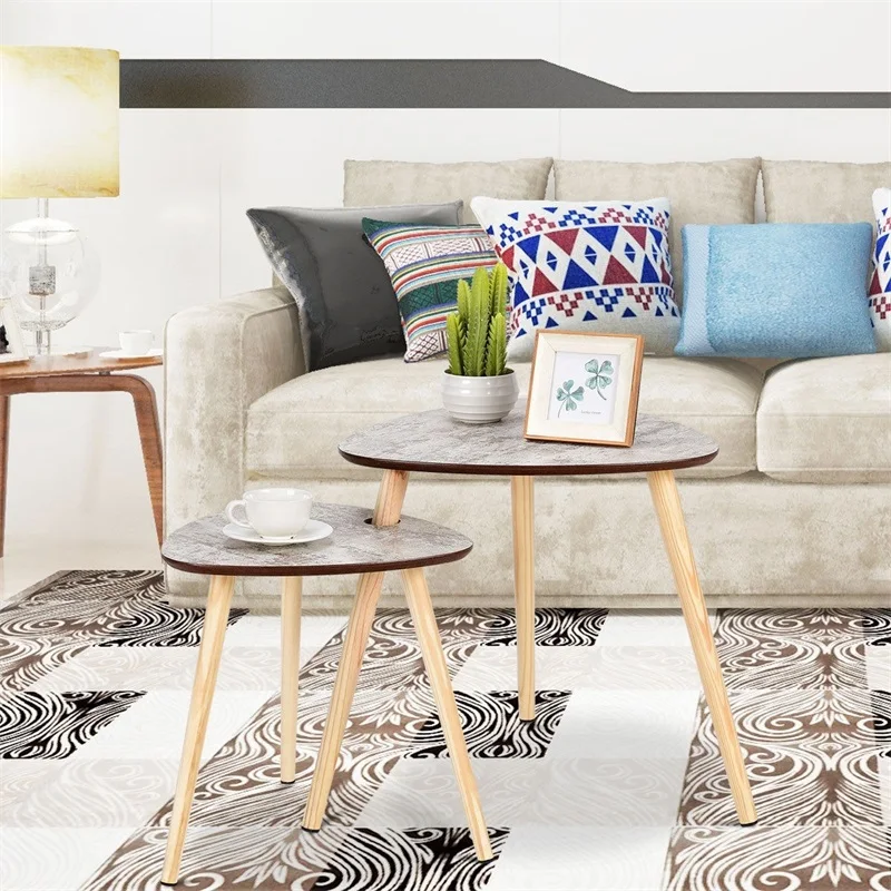 2 шт. журнальные столики с деревянными ножками и мягкими вспененными подушечками