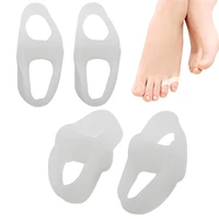 new 2 holes silicone toe gel correction hallux valgus relief pain big toe pinkie thumb separator feet care guard for daily use