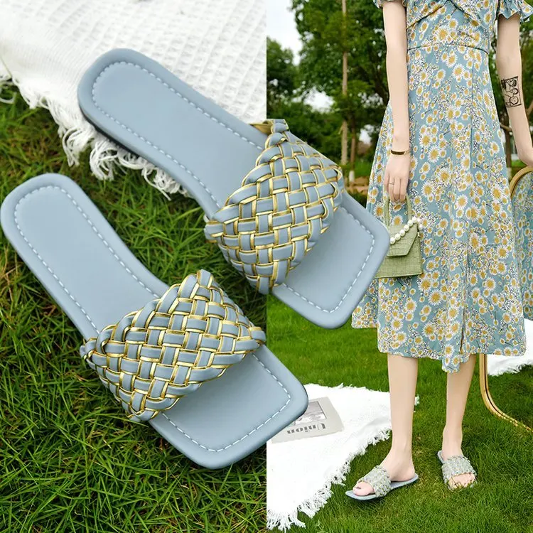 

Ladies' New Slippers Flat-bottomed Casual Drag Indoor and Outdoor Summer Simple Thick-soled Sandals Comfortable Bathing Home