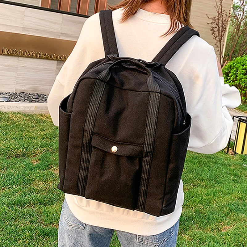 New Mochila Canvas Backpack Black White School Bags For Teenagers Backpacks Casual Rucksack Schoolbag |