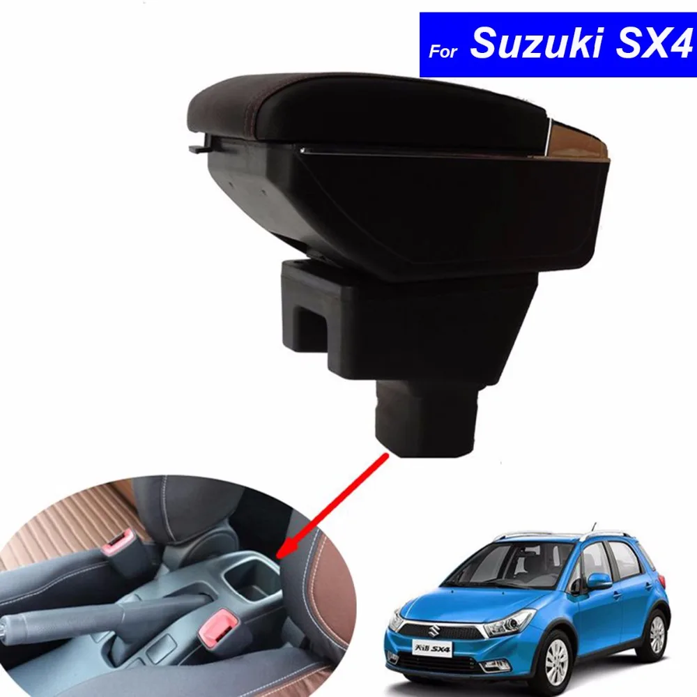 Подлокотник для SUZUKI SX4 2008 ~ 2015 автомобильный подлокотник кожаная консоль ящик