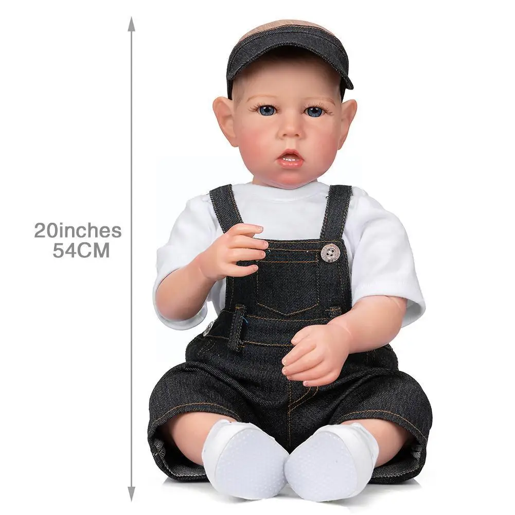 

20 Inch 17--2 Bib Pants Silicone Baby 50CM Cute Doll Gifts Set For Children G2A3