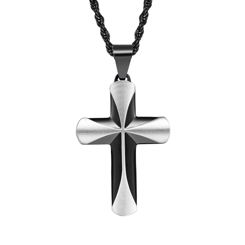 

Original New Men's Religious Titanium Steel Cross Pendant Simple And Atmospheric Stainless Steel Necklace