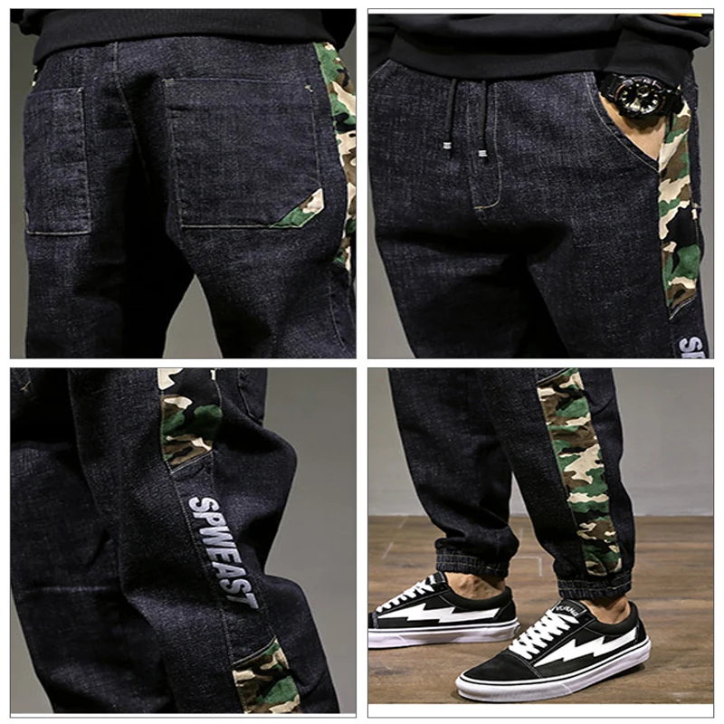 

men clothes 2018 Camouflage collage hip hop jeans modis jean homme japanese streetwear black jeans uomo pants denim jogger male