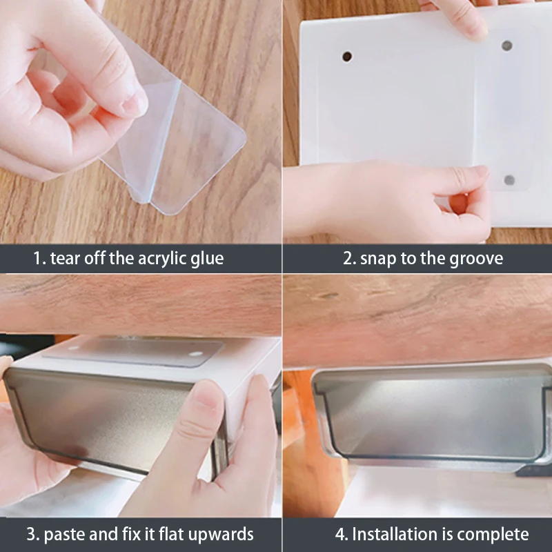 Under Desk Drawer Organizer Table Storage Box Paste Type Household Cosmetics Kitchen Office Supplies | Дом и сад