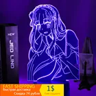 Светильник с аниме Re Zero, начальная жизнь в другом мире, светодиодный ночник для декора комнаты, ночник, подарок Re Zero Emilia, 3d лампа