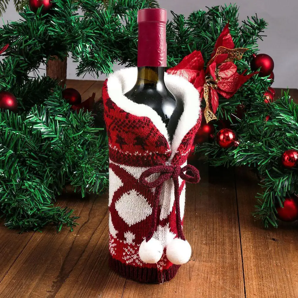 

Рождественские украшения для дома, чехол для винной бутылки с Санта-Клаусом, снеговик, чулки, Рождественский Декор, новый год Q2r0