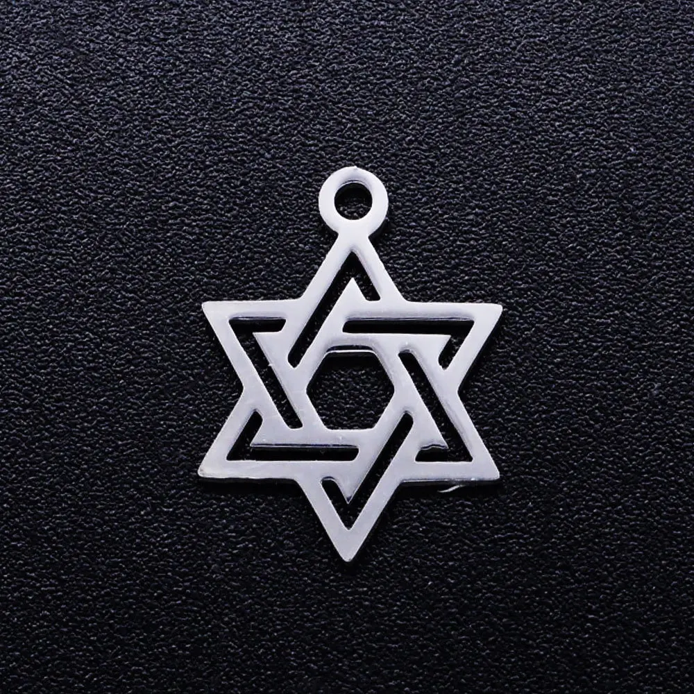 10 шт. Подвески в виде шестиконечной звезды подвески из настоящей нержавеющей