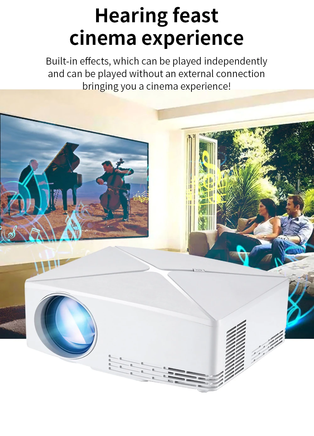 VEIDADZ C80UP Smart Android WiFi Проектор Поддержка Bluetooth Беспроводной Синхронизация с