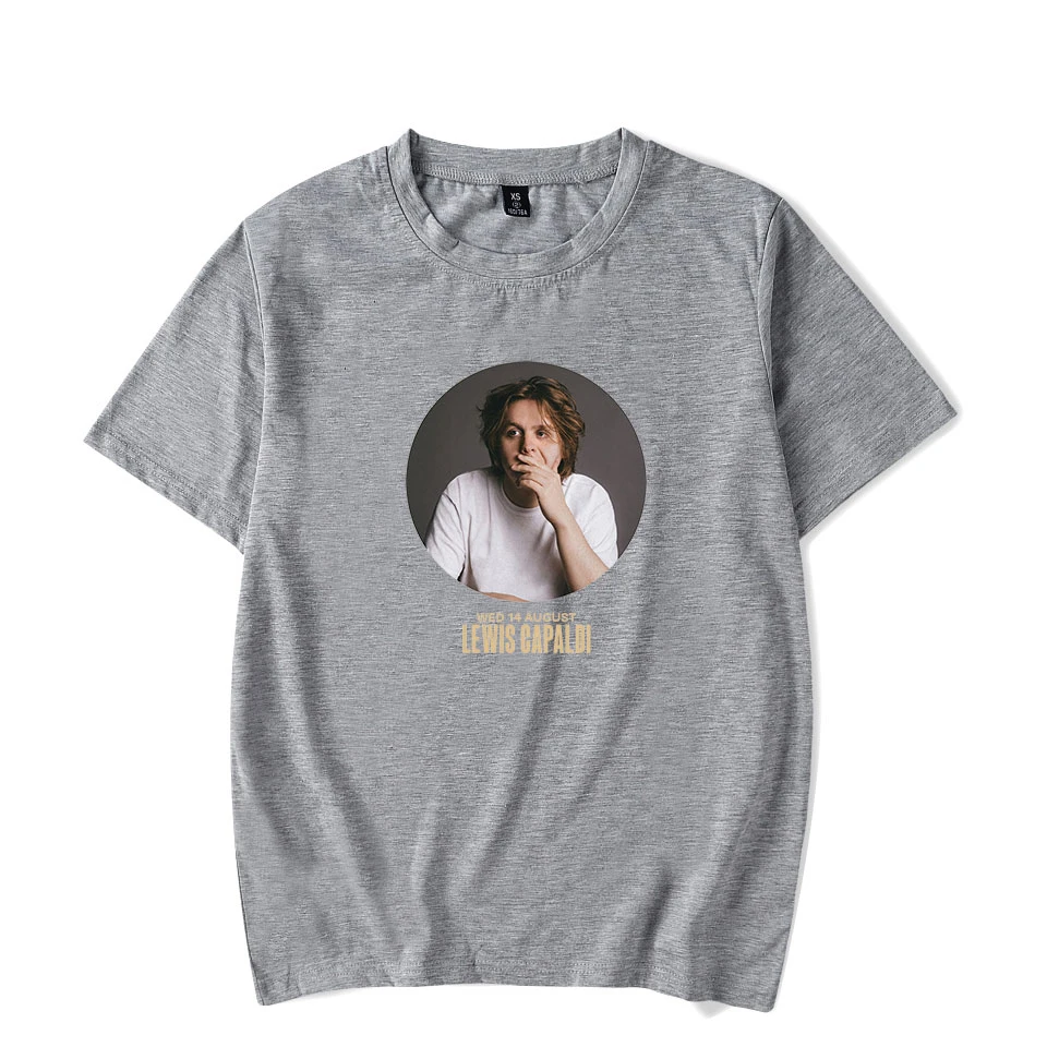 

2020 Men Lewis Capaldi T- Shirt Summer Short-sleeved T-shirt Lewis Capaldi Casual Luxury Leisure Men's T Shirt Gray T-Shirt