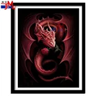 Алмазная живопись с фантазийными животными 5d, сделай сам, красное крыло, дракон, стеллаж, квадратная круглая вышивка, стразы, мозаика