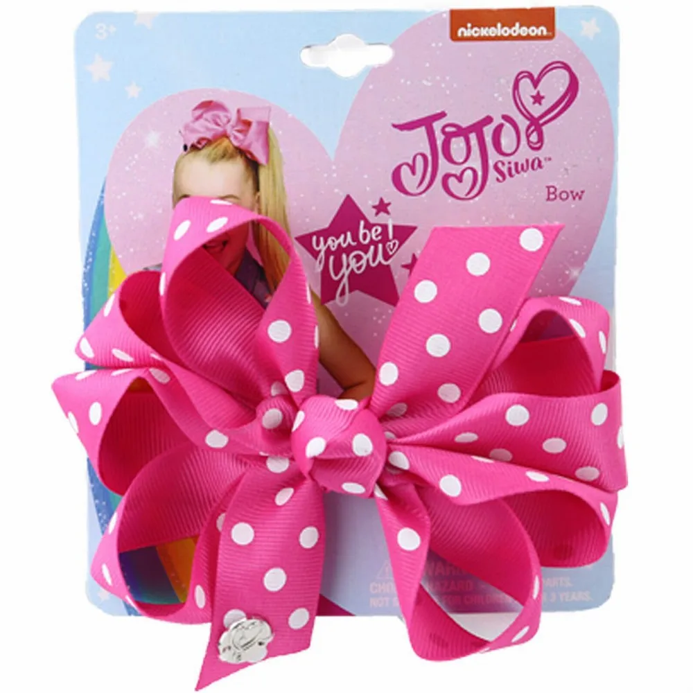 Большой бант для девочек 5 дюймов Jojo Siwa заколка волос в горошек с заколками