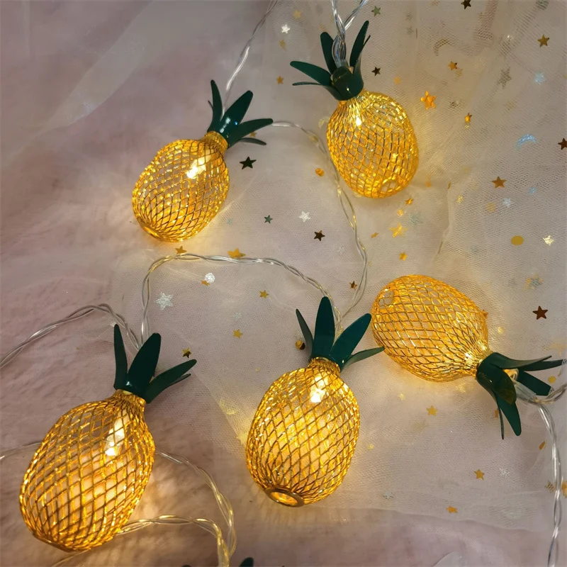 

Fruit Shaped String Lights Fruit Pineapple Cactus Plant Colorful Light Arrangement For Christmas Party Bedroom Garden Decoration