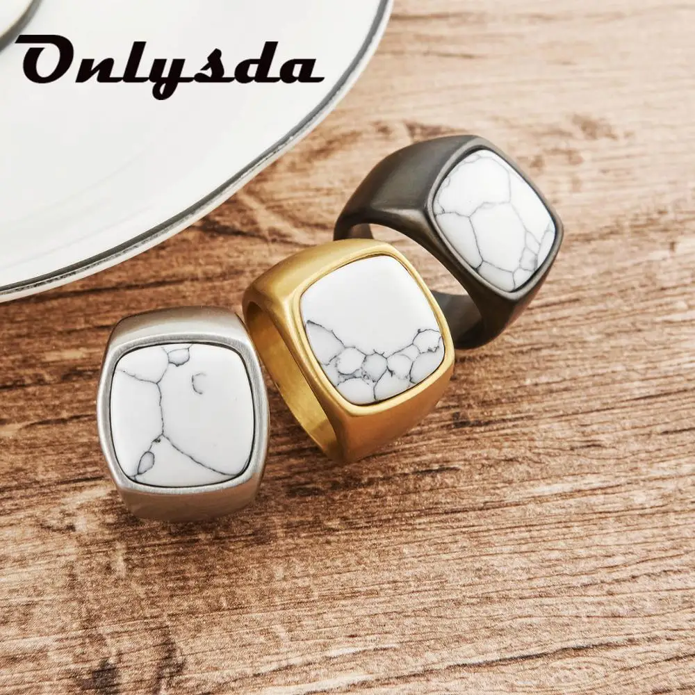 Мужское винтажное эмалированное кольцо Onlysda, классическое черное ...