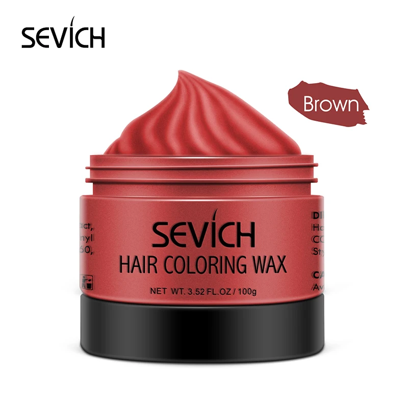 Brown Sevich 9 цветов цвет волос унисекс восковая Временная Краска для волос сильная фиксация одноразовые пастельные динамические прически черный цвет волос крем - Цвет: Brown