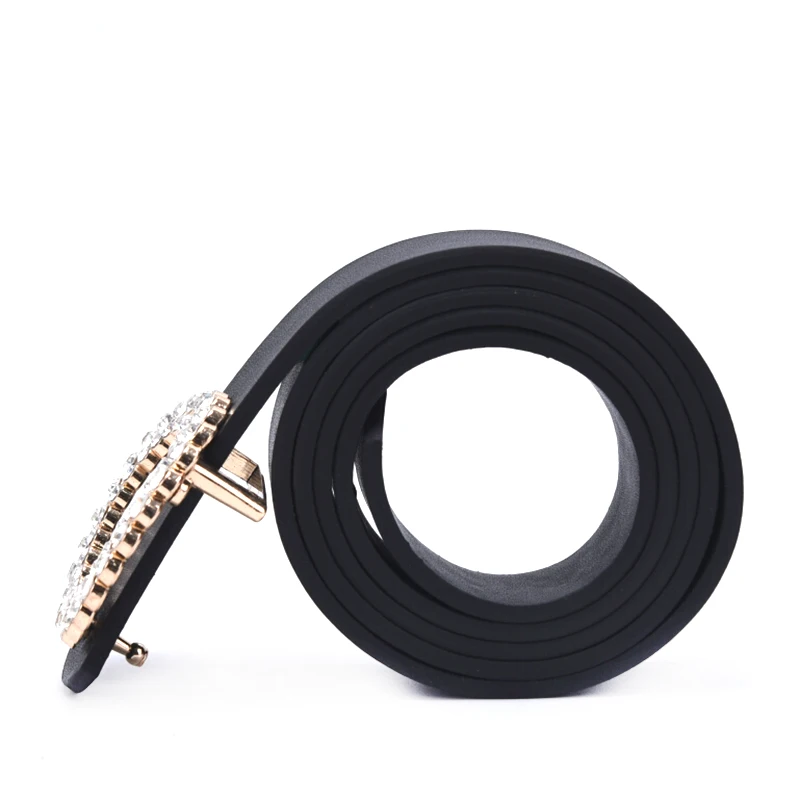 

Fashion Luxury Leather Belt Women Waist Black Belts For Jeans Dresses Woman Pearl Studded Buckle Girls Ladies Decorative