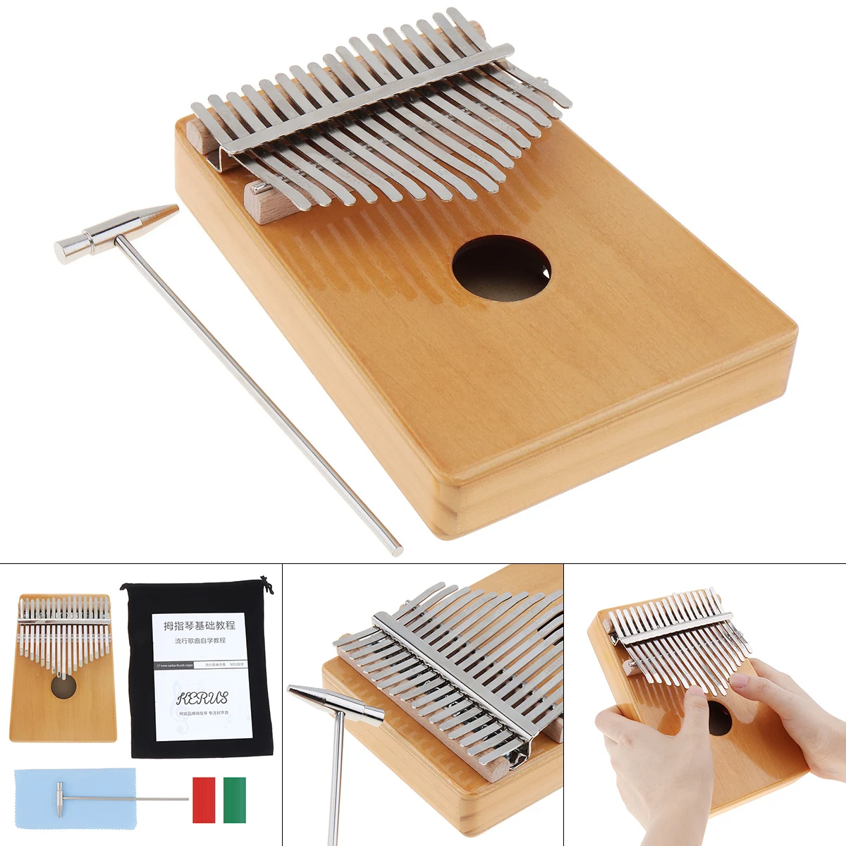 Профессиональное портативное легкое 17 клавишное пианино Kalimba