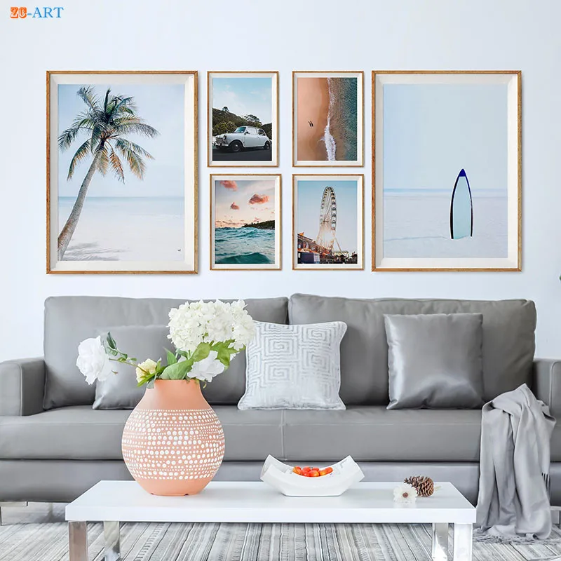 Океан Wall Art плакаты пляж и принты пейзаж Картина на холсте в прибрежных районах