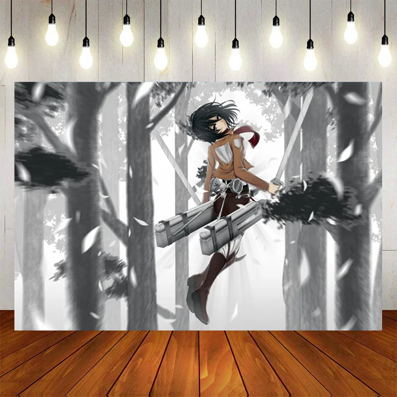 

Anime Attack On Titan Customizable Birthday Decoration Photo Shootings Photography Backgrounds Vinyl Cloth Baby Shower Backdrops