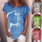 Летняя модная футболка с принтом женские повседневные свободные короткие топы для мальчиков и девочек, для детей, одежда с длинными рукавами размера плюс, одежда