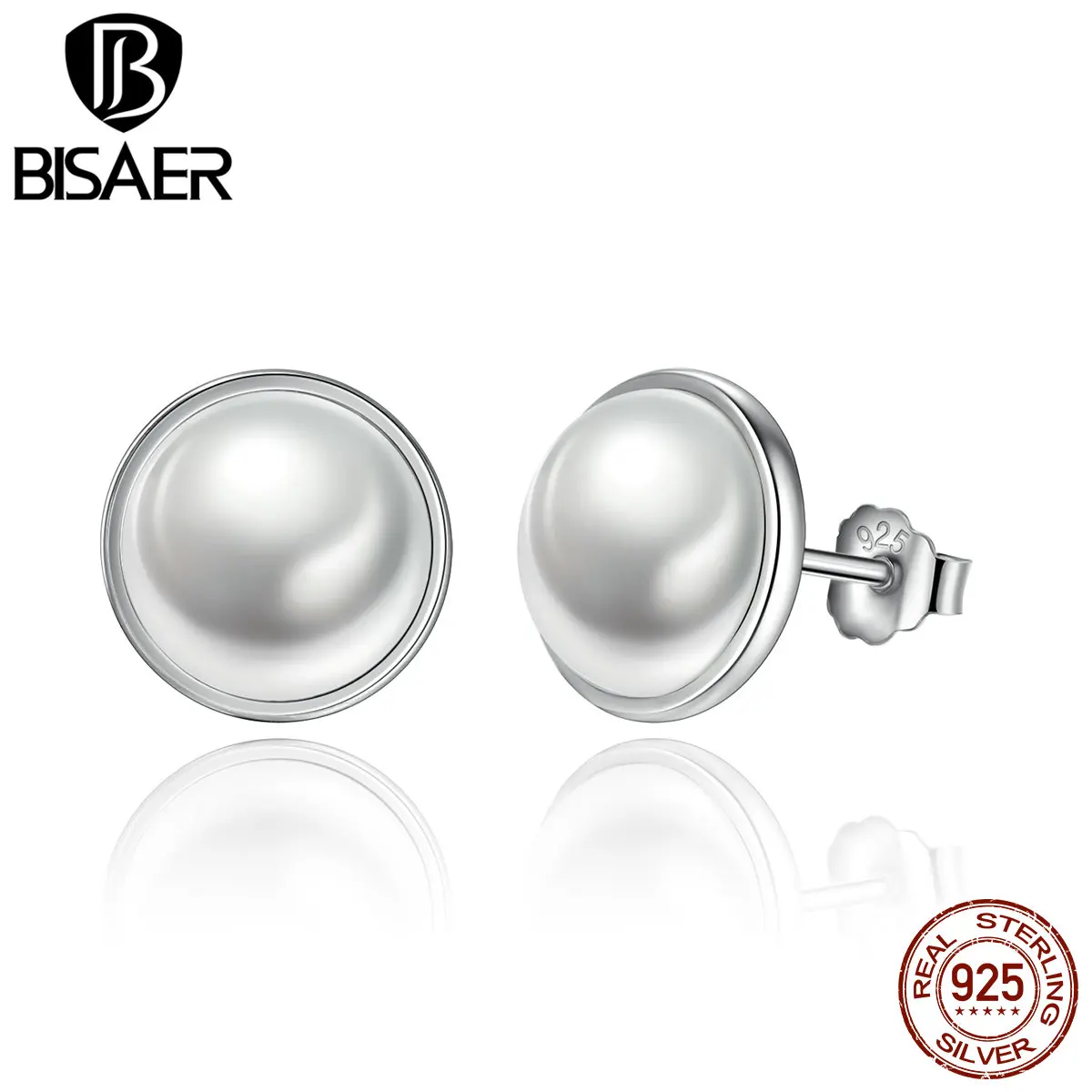 Женские серьги гвоздики из серебра 925 пробы с белым жемчугом|pearl stud earrings|stud earrings925