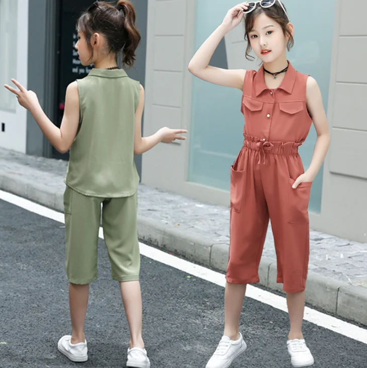 

Teen Girls Chiffon Sets 2020 Summer Dots Polka Girls Clothes White Cartoon Short Sleeve T-Shirt+Pants 2Pcs Children Clothes