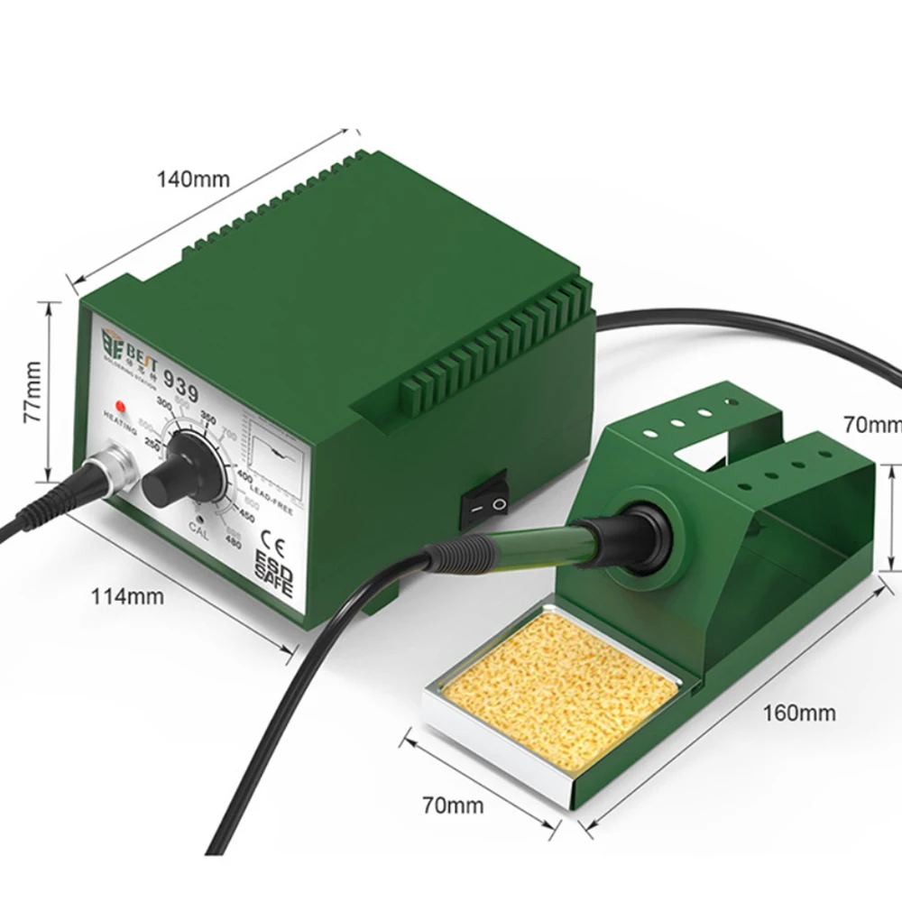 

Паяльник бессвинцовый с регулируемой температурой 60 Вт, паяльная станция, керамический нагревательный сердечник, Электрический паяльник, костюм BST 939