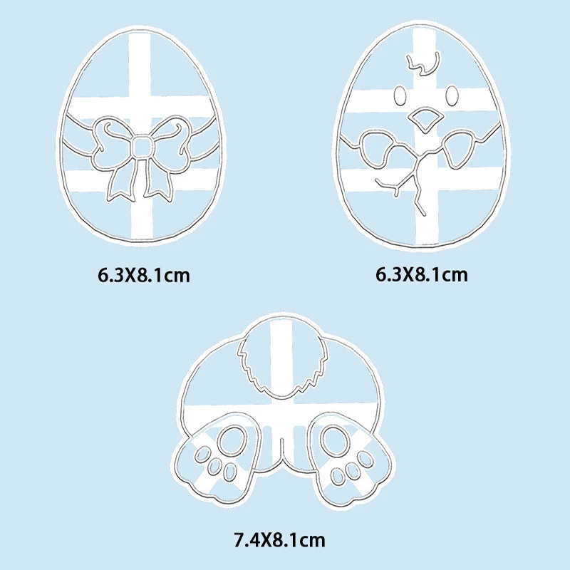 Cartoon Easter Egg Cookie Embosser Mold Cute Bunny Chick Shaped Fondant Icing Biscuit Cutting Die Set Baking Cake Decoating Tool | Дом и сад
