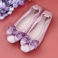 aucvee brands fashion bow flats shoes women zapatos mujer ballerina flats genuine leather slip on ballet flats shoes for women