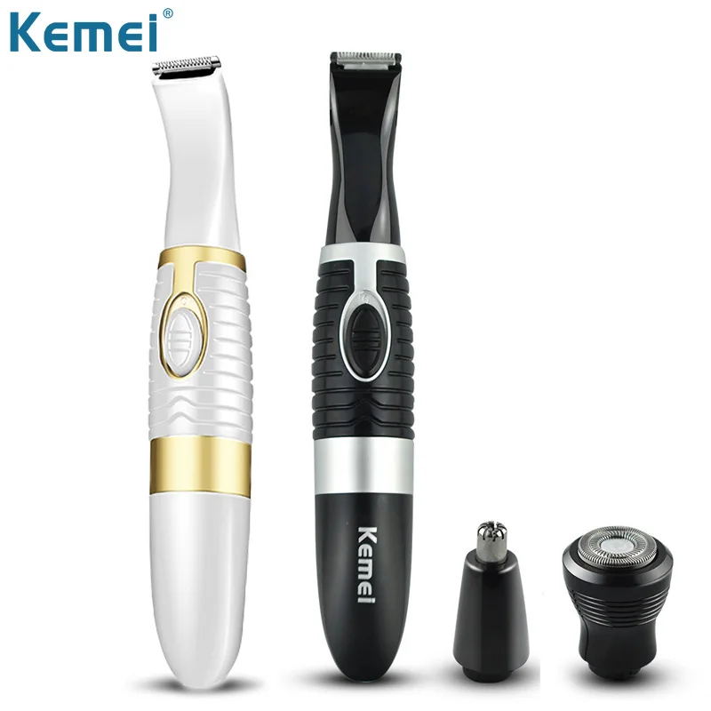 Kemei Бритва для носа ушей бритвы 3 в 1 Электрический триммер мужчин портативный
