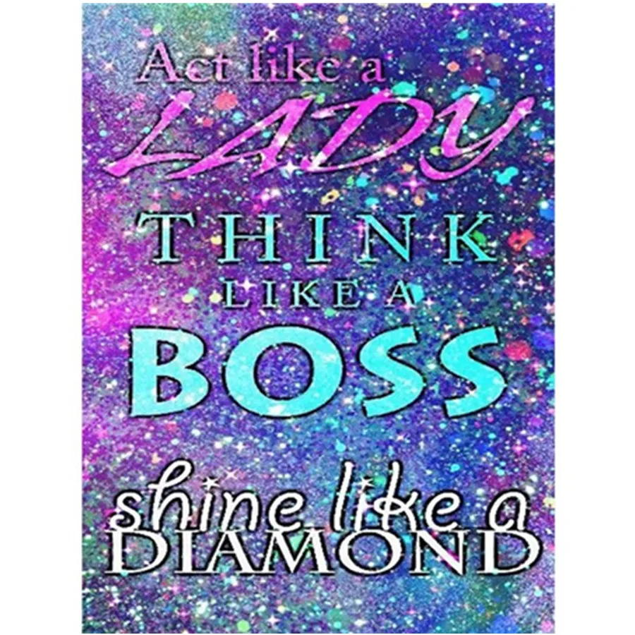 

5D Diy Diamond Painting Encouragement Phrases Color Art Fonts Crystal Diamond Embroidery Mosaic Decoration Picture