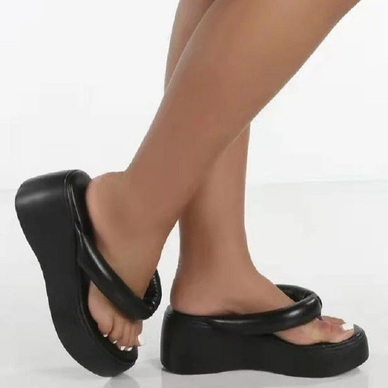 

New Women Wedges Sandals Summer Casual Muffin Slip on Platform Flip Flops Ladies Sandals Party Peep Toe Sandals Sandalias Mujer