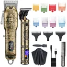 Машинка для стрижки волос для мужчин, триммер с Т-образными лезвиями, профессиональный беспроводной триммер для стрижки волос и бороды, мужской электрический триммер для волос