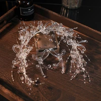 simple crystal hairband earrings sets tiaras wedding hair accessories brides accessories