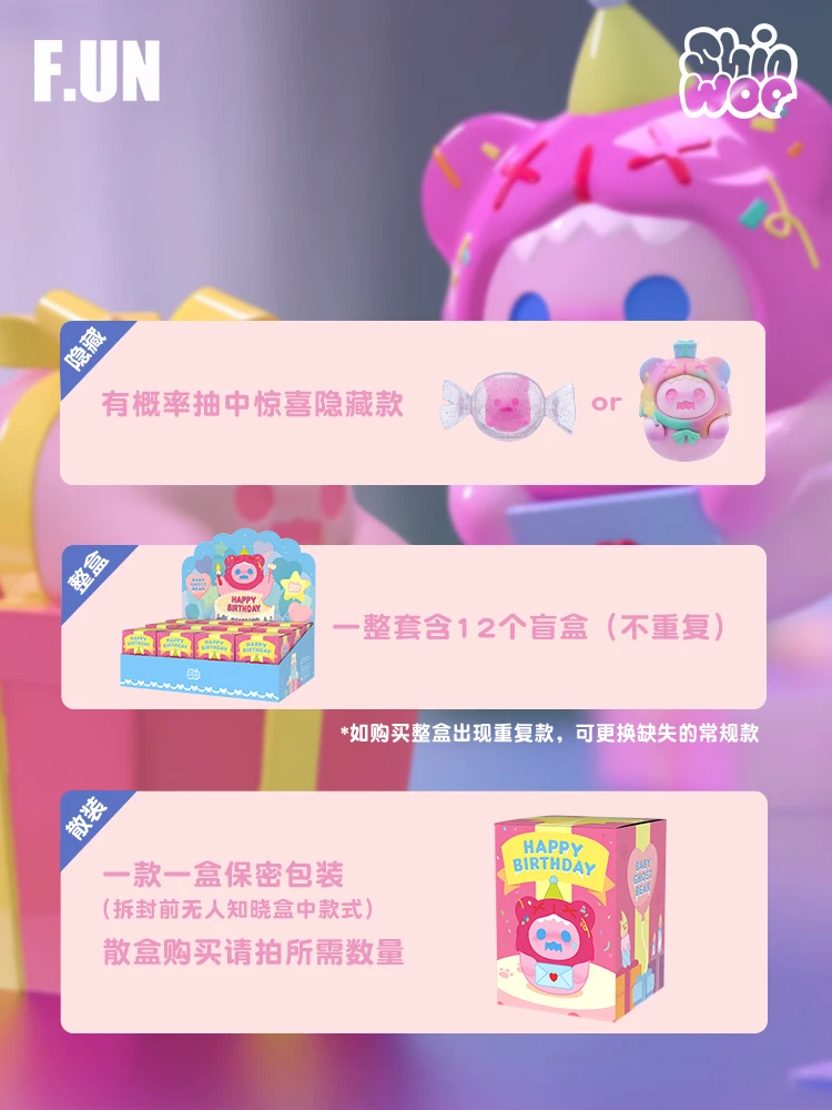 Shinwoo Fun-caja para los ojos de feliz cumplea&ntilde;os, juego de mesa arte figurativo, decoraci&oacute;n de habitaci&oacute;n de coche, colecci&oacute;n de regalo-2