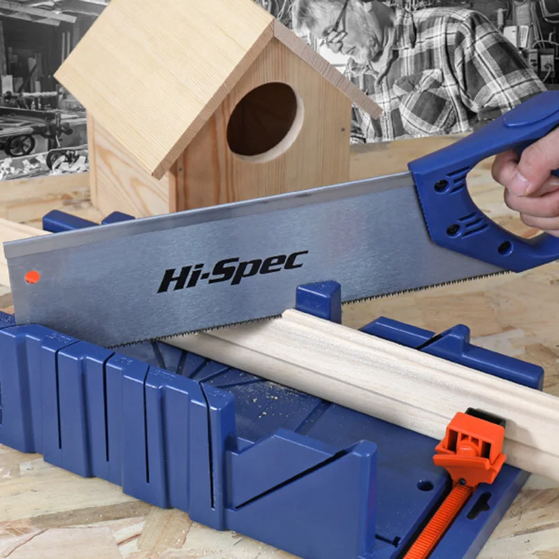 Multi Function Woodworking Saw Ark Clamping Mitre Box 45 90 Degree Miter Box With Backsaw Wood Working Hand Tool