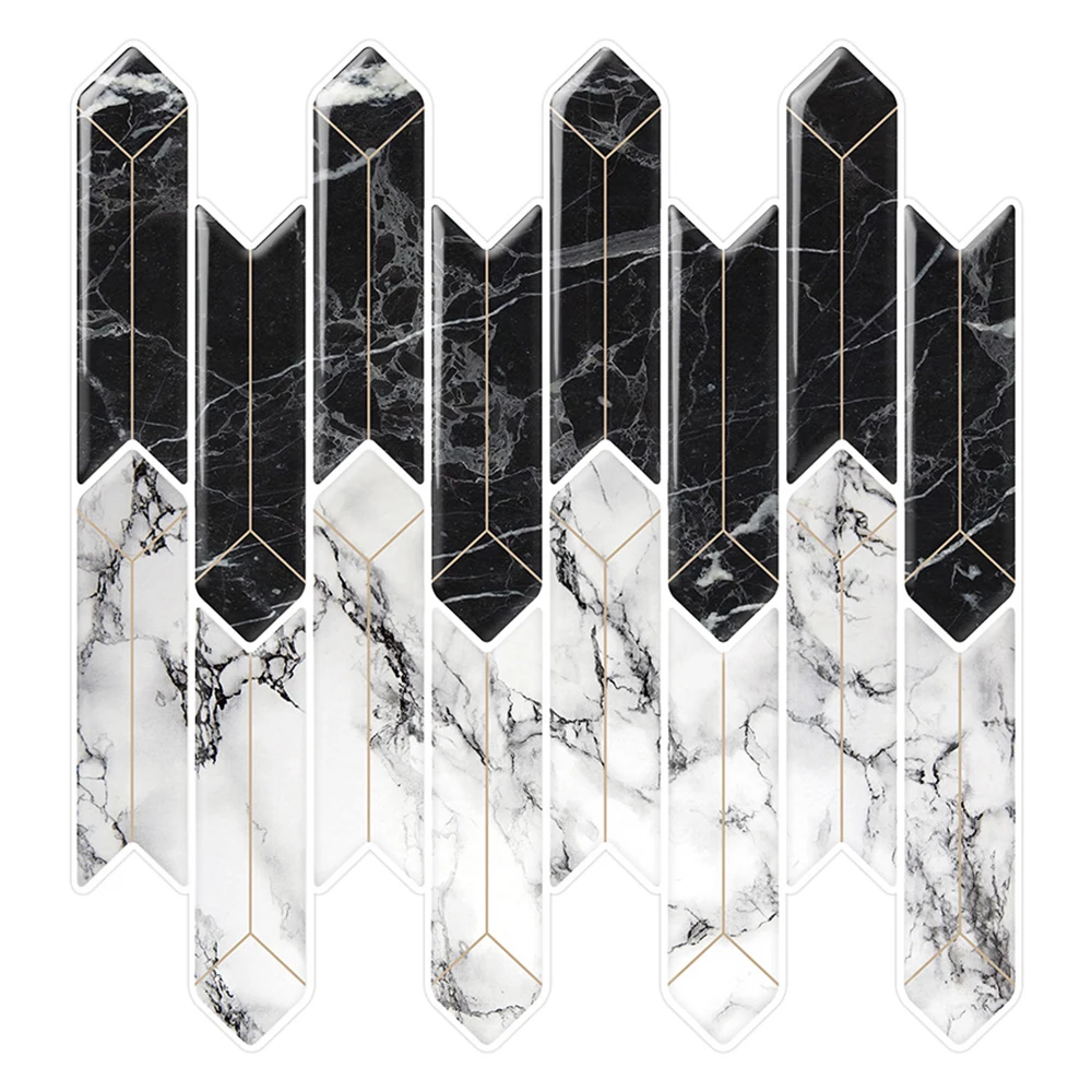 Black Marble Cocotik кухня ванная комната 3D Водонепроницаемый самоклеющиеся мозаичная Наклейка на стену шкаф стикеры пилинг и палка щитка виниловые плитки - Цвет: Black Marble